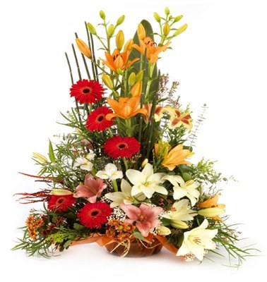 int2170] Centro Gerberas, Liliums y flores variadas - TF33